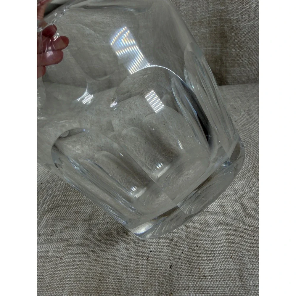 Crystal Glass Decanter Good Vintage Paneled Clear Spirits Bottle with Stopper